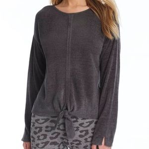 BAREFOOT DREAMS ULTRA LITE TIE-FRONT KNIT TOP